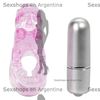 Anillo doble con vibrador y forma de elefante